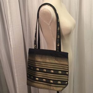 Black & Gold Elephant Shoulder Bag Purse 🐘
